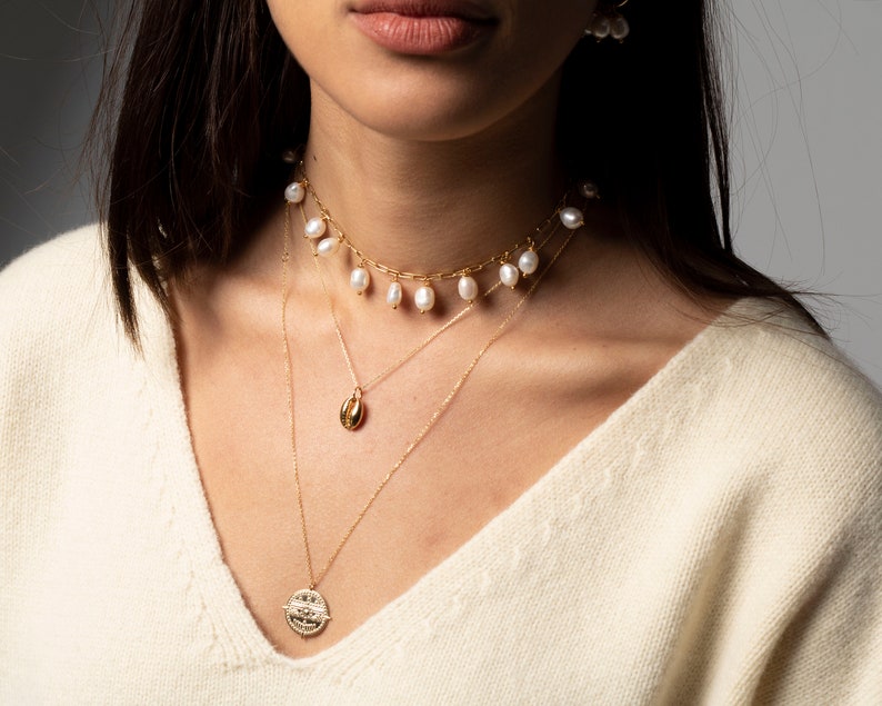 Pearl necklace Choker gold necklace Imitation pearl necklace Delicate necklace gold Dainty gold necklace Choker necklace with pearls