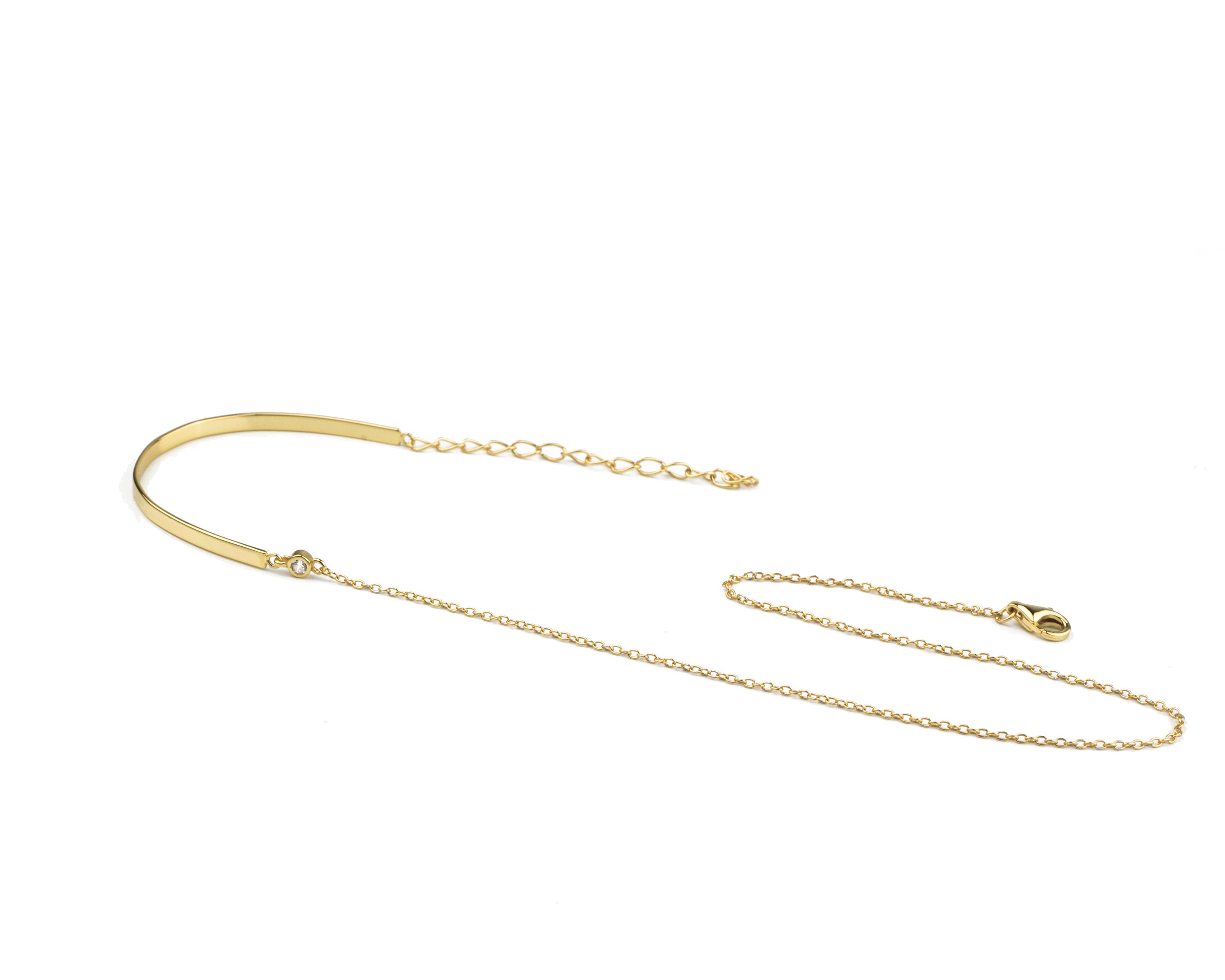 Cuff Chain Bracelet Double Strand Bracelet Minimalist Etsy