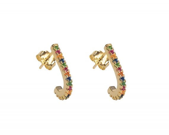Orecchini A Perno In Argento Sterling 925 Con Cuore Arcobaleno – Gioielli Delicati Per Donna E Ragazza - 2