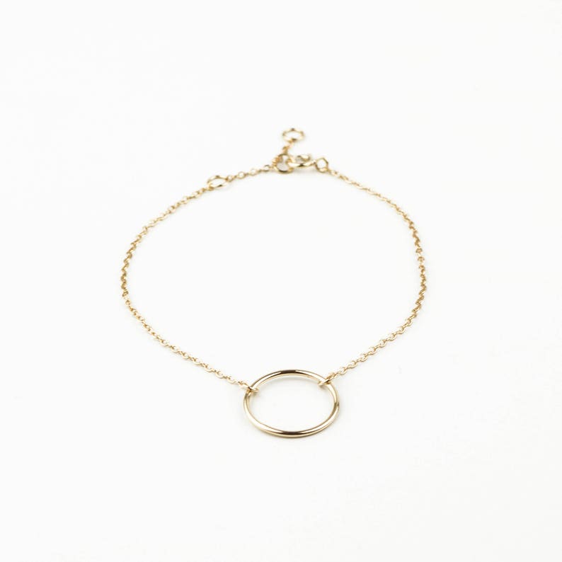 Circle gold bracelet, Minimalist bracelet, Dainty bracelet, Everyday bracelet, Dainty gold bracelet, Tiny bracelet, Thin silver bracelet image 4