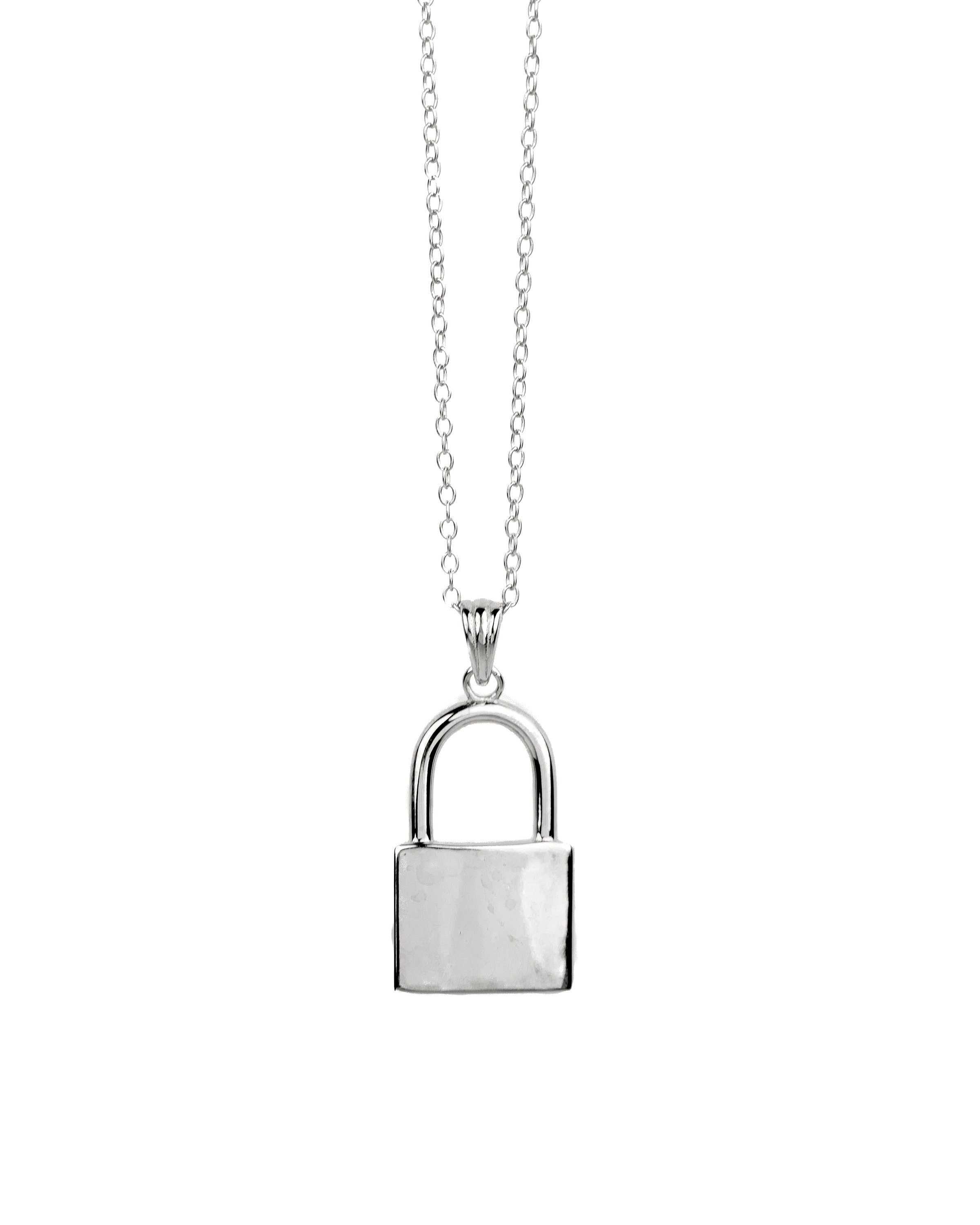925 Sterling Silver Padlock Necklace Gold Padlock Necklace Etsy