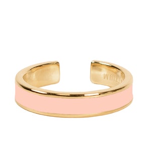 Enamel stacking ring, Pink enamel ring, Black enamel ring, White enamel ring, Purple enamel ring, 18k gold plated 925 sterling silver. Pink