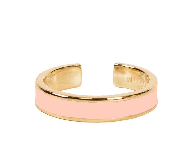 Enamel stacking ring, Pink enamel ring, Black enamel ring, White enamel ring, Purple enamel ring, 18k gold plated 925 sterling silver. Pink