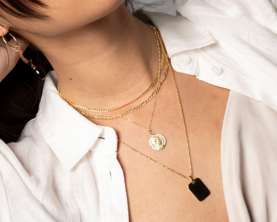 3mm Gold Chain Choker, Curb Chain Necklace, Dainty Chain 3mm Gold Chain Choker, Curb Chain Necklace, Dainty Chain