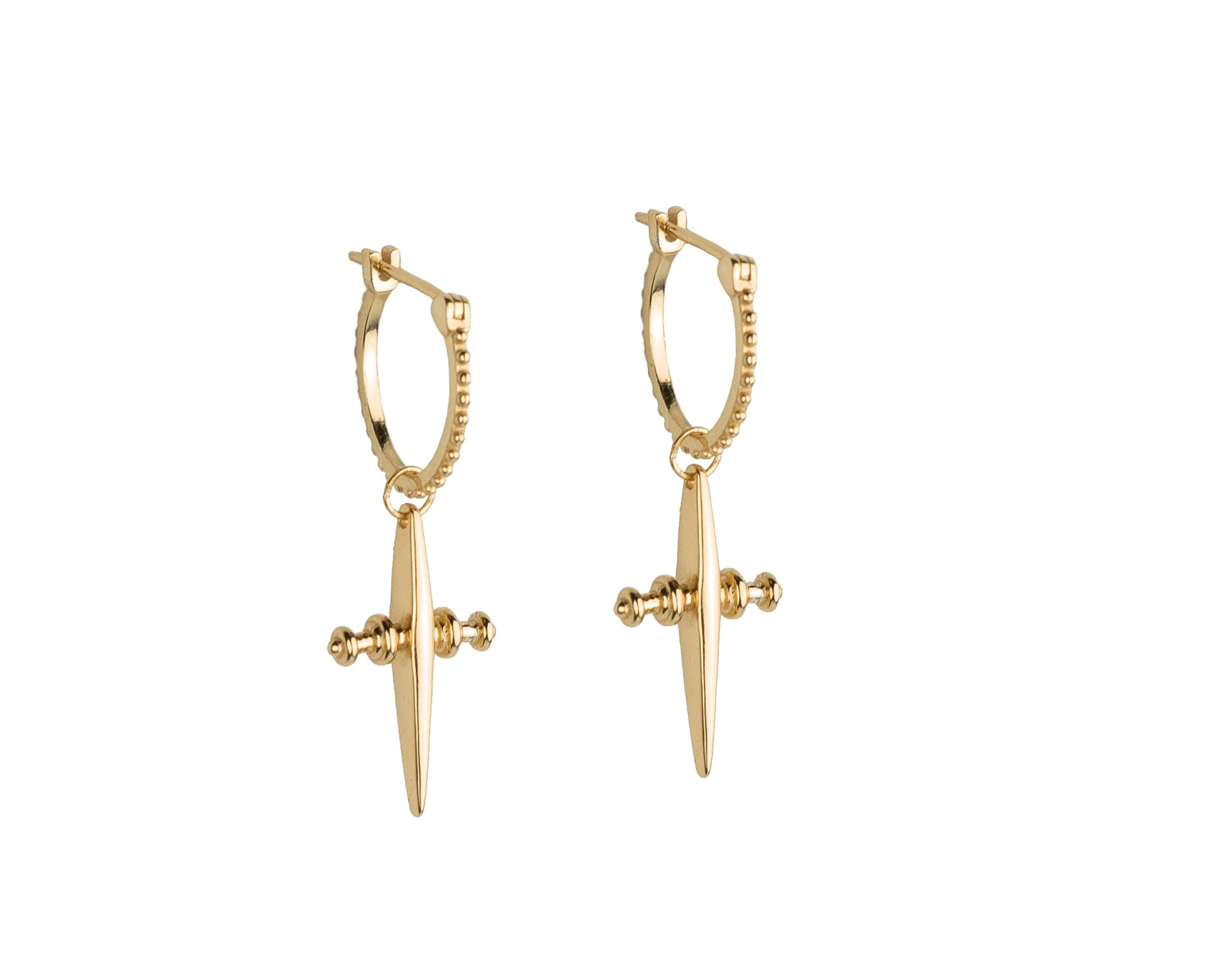 Luv aj deals cross hoops gold