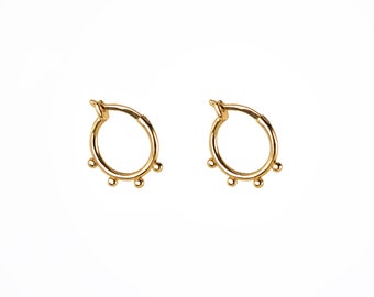 Boucles d’oreilles perlées, Cerceaux en or minimaliste, Cerceaux délicats, Cerceaux minuscules en or, Petits cerceaux, Boucles d’oreilles cerceau en argent sterling, Bijoux minimalistes