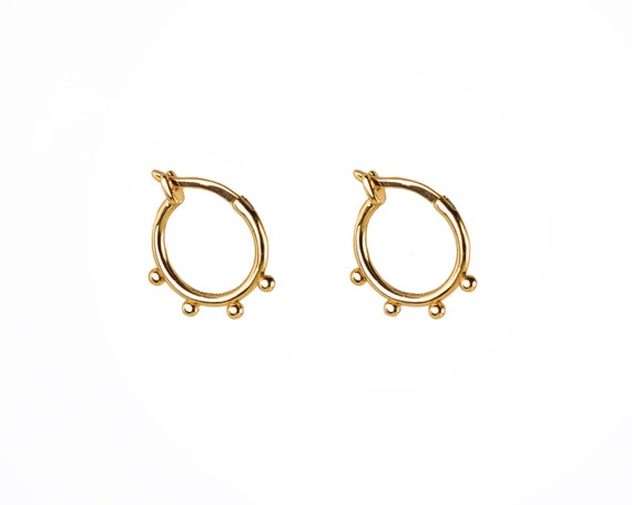 Small Beaded Hoop Earrings