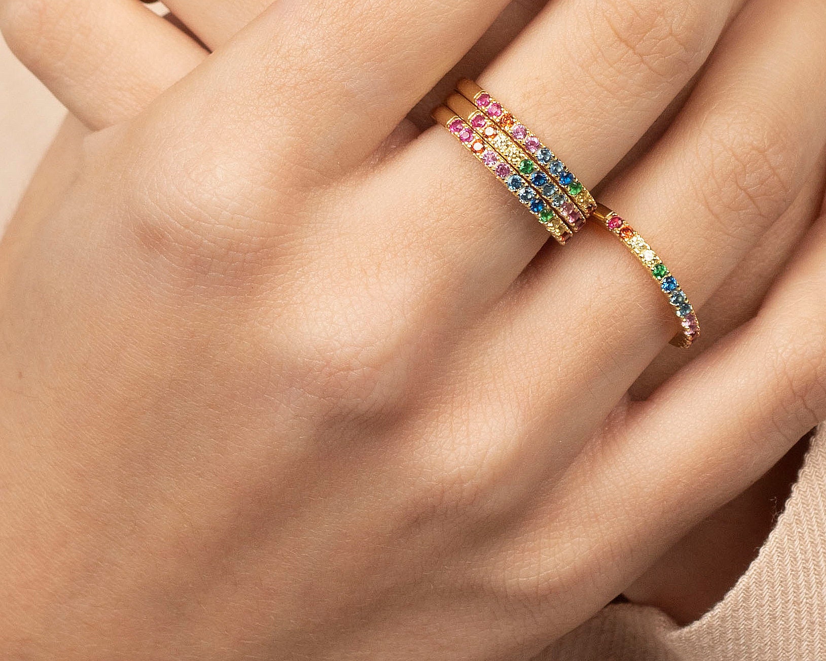 Dainty rainbow best sale ring