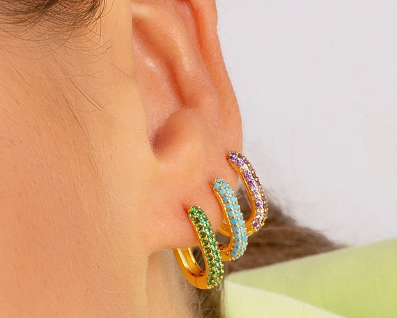 Orecchini Lunghi In Argento Sterling 925 Con Pietre Colorate Naturali - Multi Pietre Portafortuna - Anallergici E Nickel Free