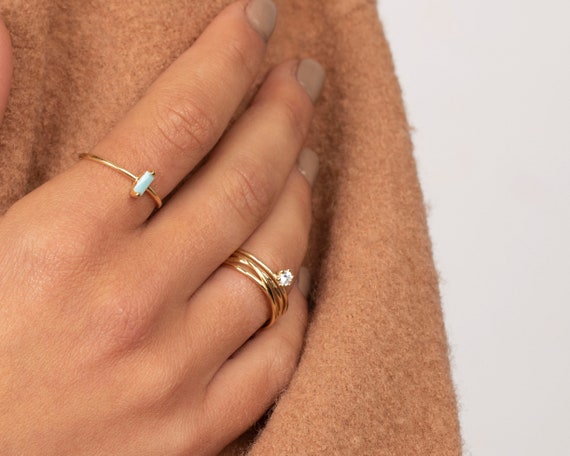 Turquoise baguette ring deals