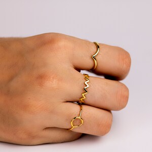 V gold ring, Dainty gold ring, Minimalist V silver ring, Stacking gold ring, Thin gold ring, V band ring, Simple stacking ring, Silver ring image 8