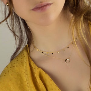 Moon necklace, Crescent moon necklace, Horn necklace, Tiny moon necklace, Dainty moon necklace, Gold moon necklace, Moon silver necklace image 5