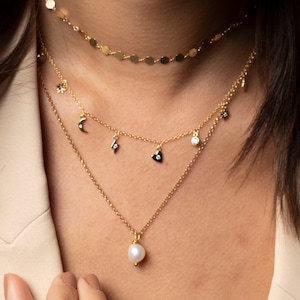 Teardrop Pearl Necklace: 18k Gold Plated Sterling Silver, June Birthstone