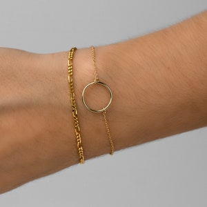 Circle gold bracelet, Minimalist bracelet, Dainty bracelet, Everyday bracelet, Dainty gold bracelet, Tiny bracelet, Thin silver bracelet image 3