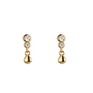 Tiny earrings, Dainty cz studs, Cz earrrings, Tiny studs gold, Gold stud, Gold earrings, Delicate earrings, Minimalist studs, Dainty earring