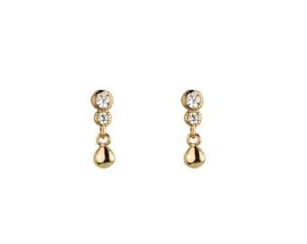 Tiny earrings, Dainty cz studs, Cz earrrings, Tiny studs gold, Gold stud, Gold earrings, Delicate earrings, Minimalist studs, Dainty earring