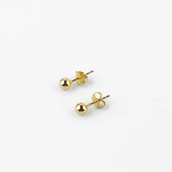 Ball Earrings, Dainty Ball Earrings, Ball Gold Studs, Silver