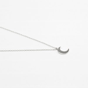 Moon 18k gold necklace, crescent moon necklace, Dainty moon necklace, Minimalist necklace, Delicate moon necklace, Simple moon necklace image 7