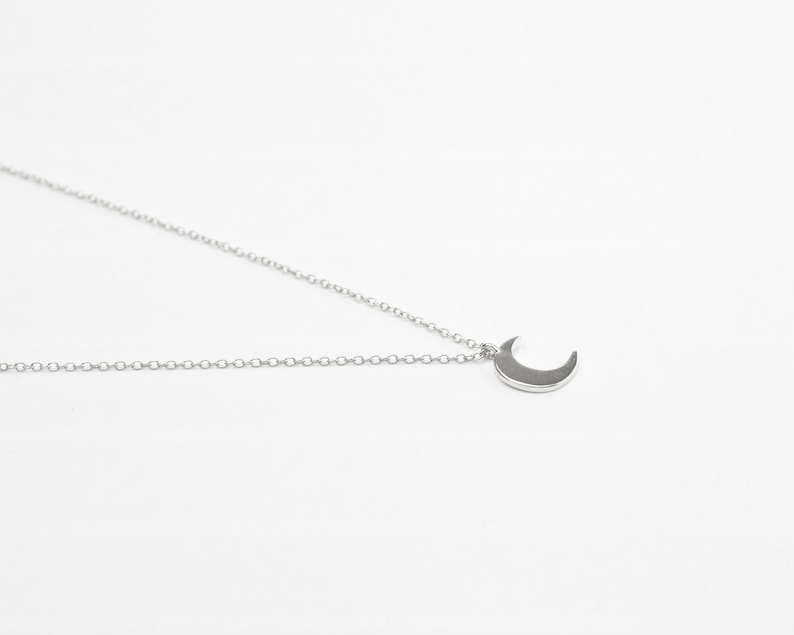 Moon 18k gold necklace, crescent moon necklace, Dainty moon necklace, Minimalist necklace, Delicate moon necklace, Simple moon necklace image 7