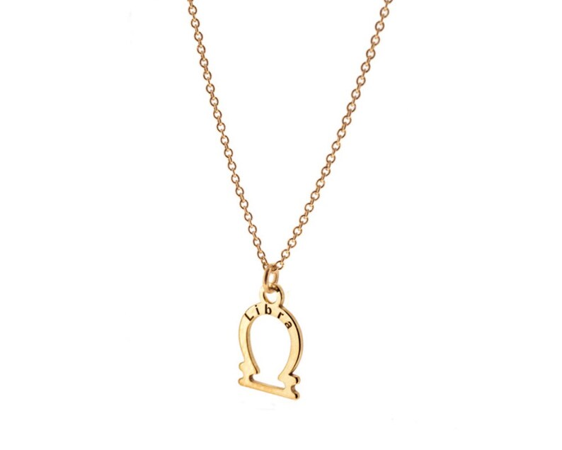 Collar del zodiaco de oro, joyas del zodiaco, collar delicado del zodiaco, collar del horóscopo, collar de Tauro, collar de Libra, collar del signo del zodiaco, imagen 3