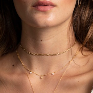 3mm gold chain choker, Choker necklace, Minimalist necklace, Figaro choker, Dainty choker, Choker necklace, Delicate choker, Thin choker image 8