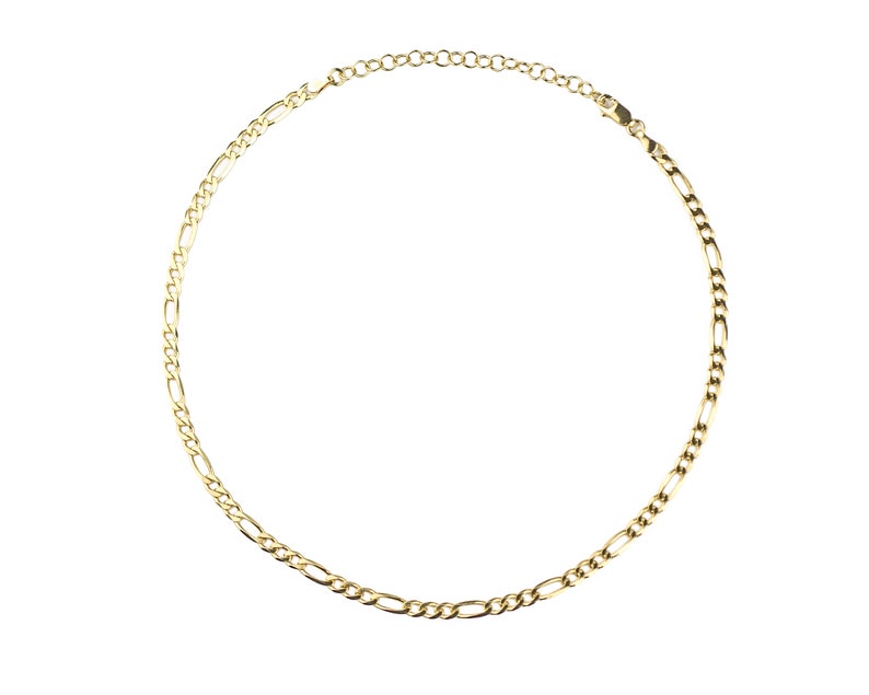 3mm gold chain choker, Choker necklace, Minimalist necklace, Figaro choker, Dainty choker, Choker necklace, Delicate choker, Thin choker image 3