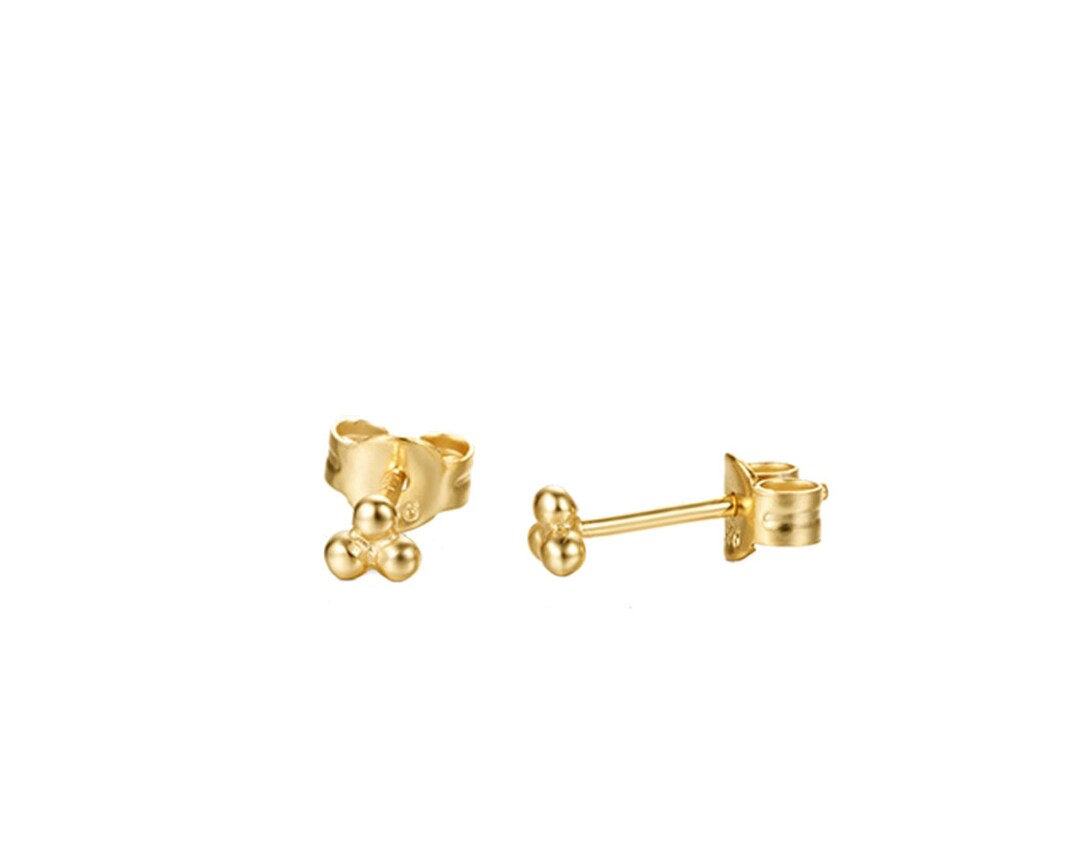Kleine Ohrstecker Für Zweites Ohrloch Gold Drei Kugel Ohrringe, kleine Ohrstecker, Gold zierliche Ohrstecker