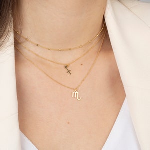 Collar del zodiaco de oro, joyas del zodiaco, collar delicado del zodiaco, collar del horóscopo, collar de Tauro, collar de Libra, collar del signo del zodiaco, imagen 9