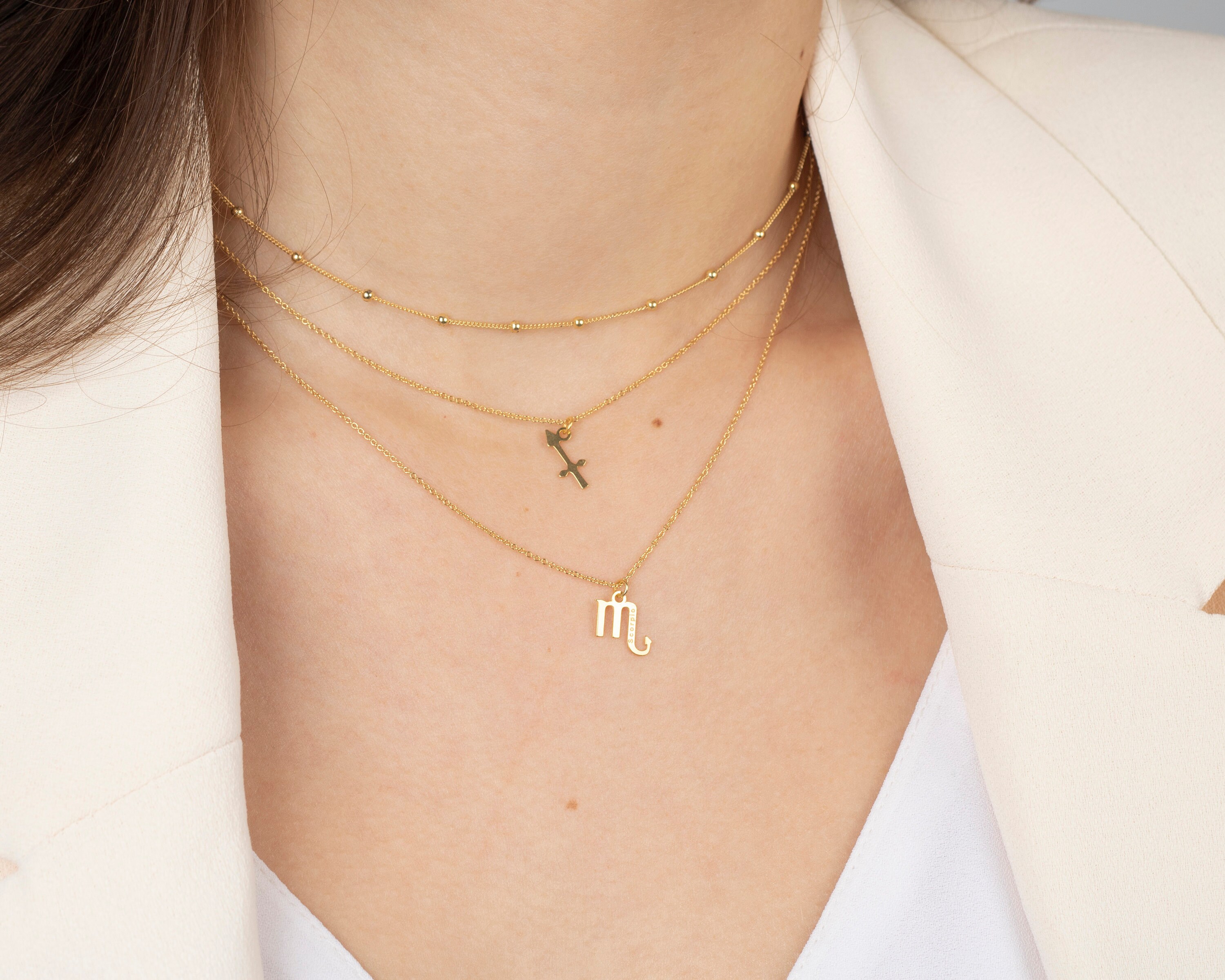 Collana Segno Zodiacale Gemelli In Argento 925 Placcato Oro - Ciondolo Oroscopo 2,2 Cm - Wanda Plata