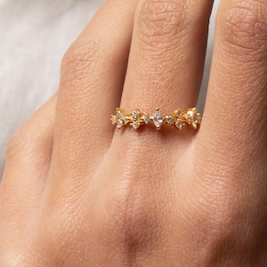 Gold dainty ring, Stacking cz ring, Minimalist ring, Cz gold ring, Delicate ring, Dainty jewelry, Minimalist jewelry, stack rings