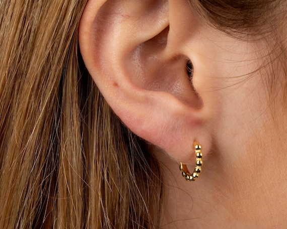 Etsy tiny gold hoops best sale