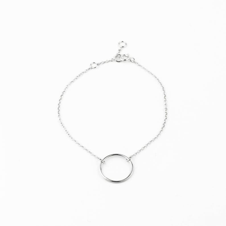 Circle gold bracelet, Minimalist bracelet, Dainty bracelet, Everyday bracelet, Dainty gold bracelet, Tiny bracelet, Thin silver bracelet image 6