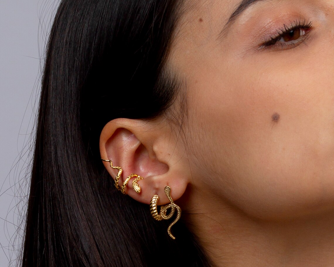 Snake Ear Cuff Conch Ear Cuff Huggie Ear Cuff Gold Ear Etsy