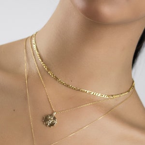 3mm gold chain choker, Choker necklace, Minimalist necklace, Figaro choker, Dainty choker, Choker necklace, Delicate choker, Thin choker image 7