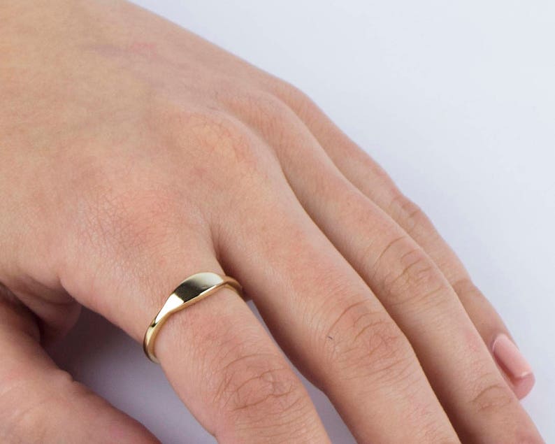 Pinky ring Signet ring Minimalist gold ring Dainty signet | Etsy