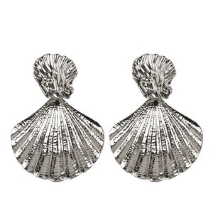 Golden shell earrings, Statement earrings, Fashion earrings, Statement jewelry, Silver-plating earrings, Shell jewelry image 5