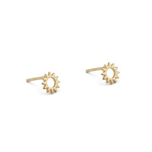 Tiny gold studs, Sun earrings studs, Dainty earrings, Tiny studs, Minimalist earrings, gold earrings, Delicate stud earrings, Gold studs image 1