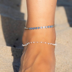 Freshwater pearl anklet, Gold pearl ankle bracelet, Gold Anklet Bracelet, Anklet Bracelet, Anklet, Silver anklet, Summer jewelry image 4