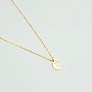 Moon 18k gold necklace, crescent moon necklace, Dainty moon necklace, Minimalist necklace, Delicate moon necklace, Simple moon necklace image 5