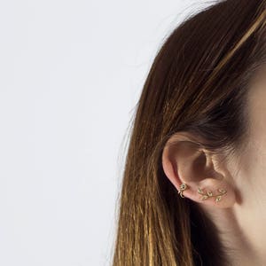 Dainty Ear Climber, Leaf ear climber earrings, Gold leaf ear climber, Silver ear climbers, Cz leaves ear climber earrings, Thin ear climbers image 9