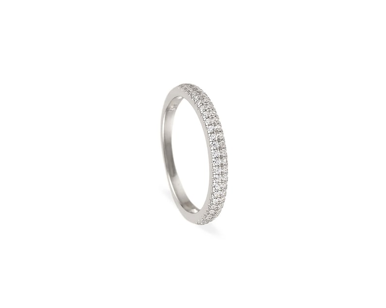 Dainty cz ring 18k gold plated 925 sterling silver, Minimalist band ring, Cz pave minimalist ring image 4