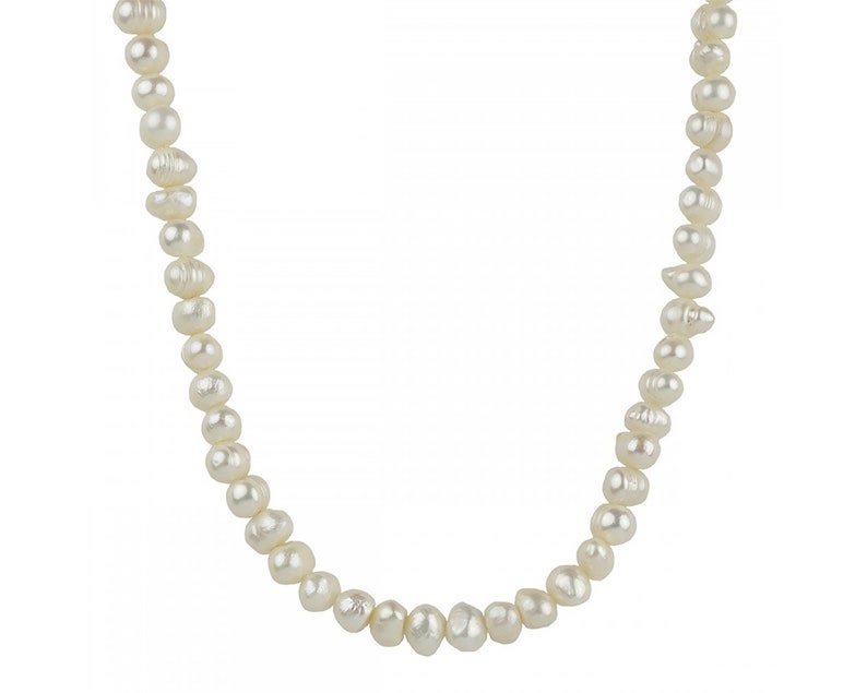 Collier de perles hommes, Collier fait main en perles d'eau douce, Collier de perles pour hommes sur mesure, Tour de cou en perles unisexe image 5