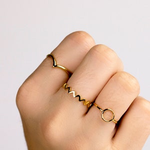 V gold ring, Dainty gold ring, Minimalist V silver ring, Stacking gold ring, Thin gold ring, V band ring, Simple stacking ring, Silver ring image 4