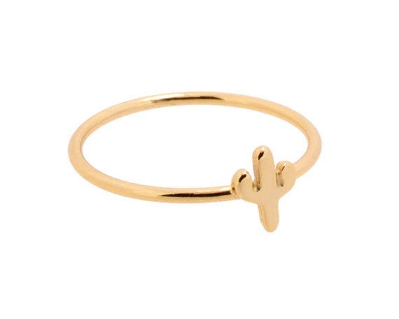 925 Sterling Silver Cactus Ring Gold Cactus Ring Dainty Ring Minimal Ring Delicate Ring Stacking Ring Stackable Ring Tiny Ring Gold Etsy Canada