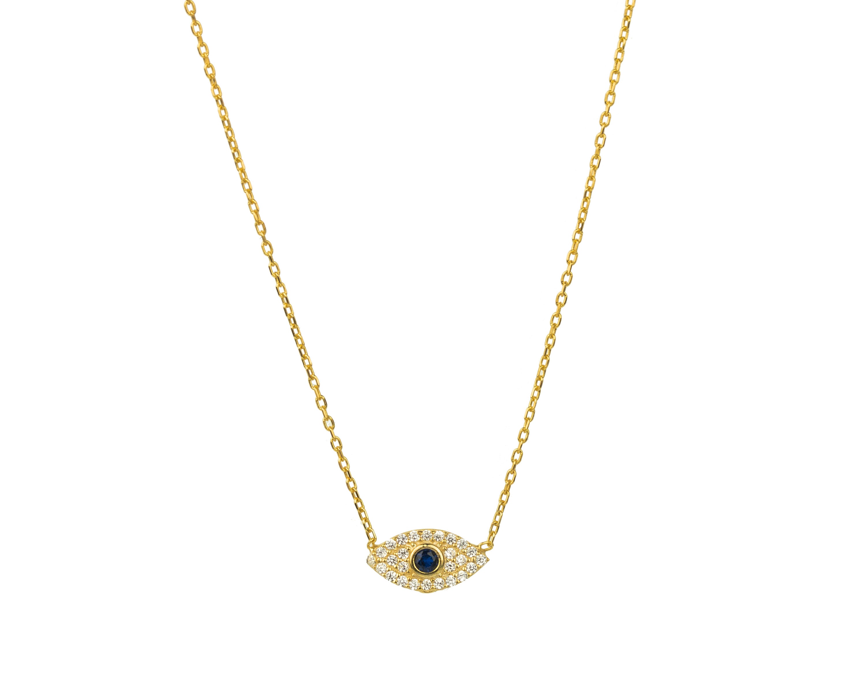 Evil Eye Necklace Eye Sapphire Necklace Eye Charm Necklace - Etsy