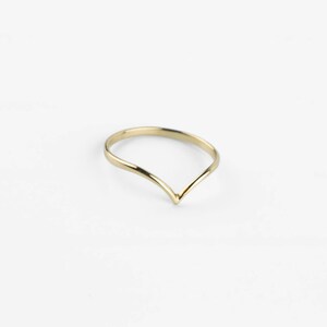 V gold ring, Dainty gold ring, Minimalist V silver ring, Stacking gold ring, Thin gold ring, V band ring, Simple stacking ring, Silver ring image 9