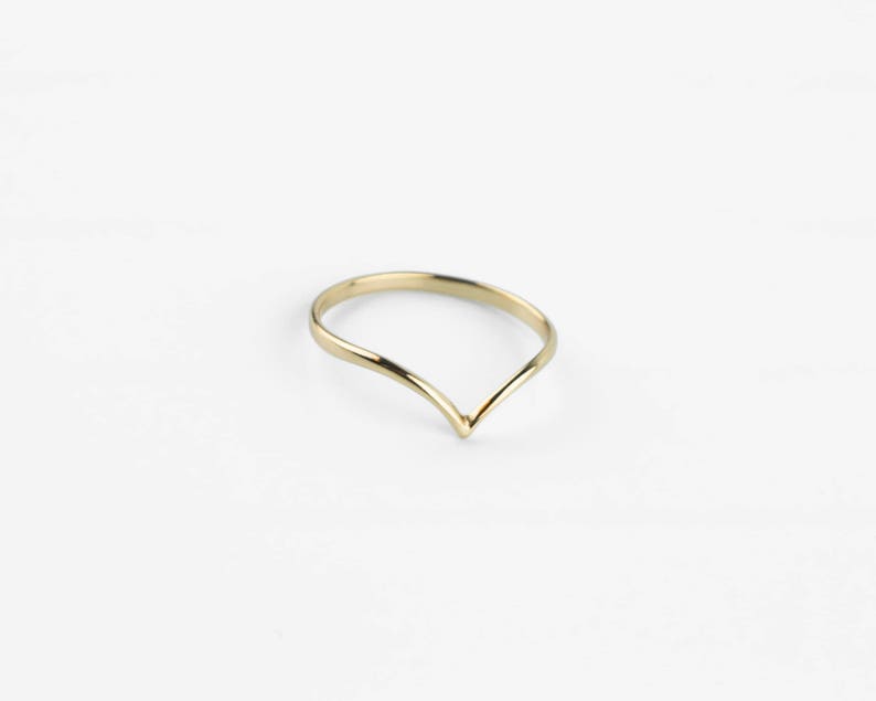 V gold ring, Dainty gold ring, Minimalist V silver ring, Stacking gold ring, Thin gold ring, V band ring, Simple stacking ring, Silver ring image 9