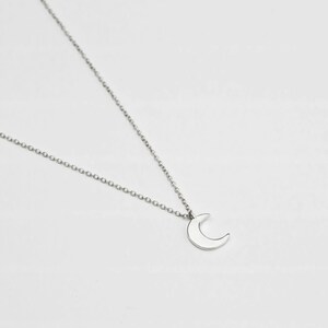 Moon 18k gold necklace, crescent moon necklace, Dainty moon necklace, Minimalist necklace, Delicate moon necklace, Simple moon necklace image 8