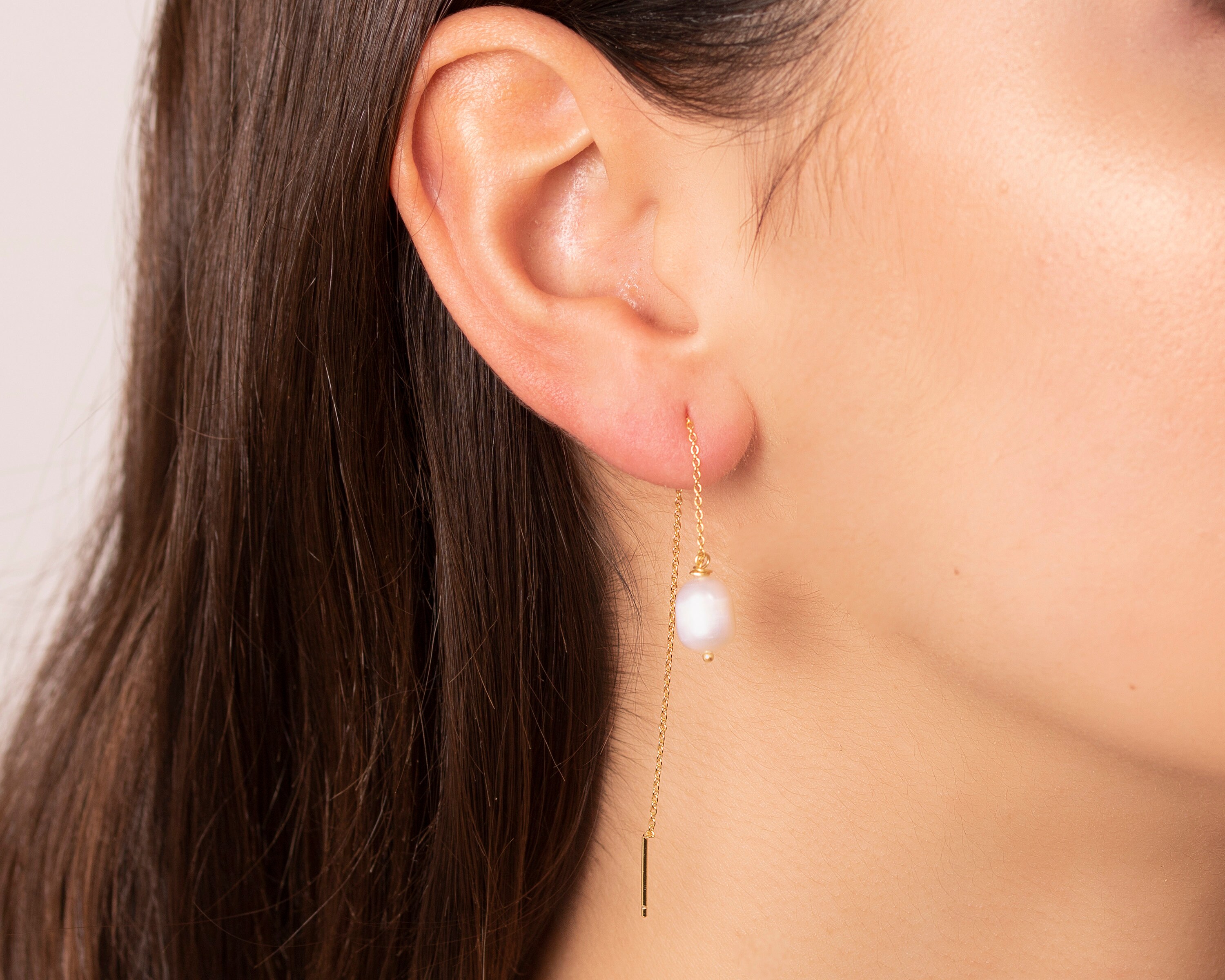 Dropping In Pearl Threaders (Silver & 24K Gold Vermeil - Foto 12