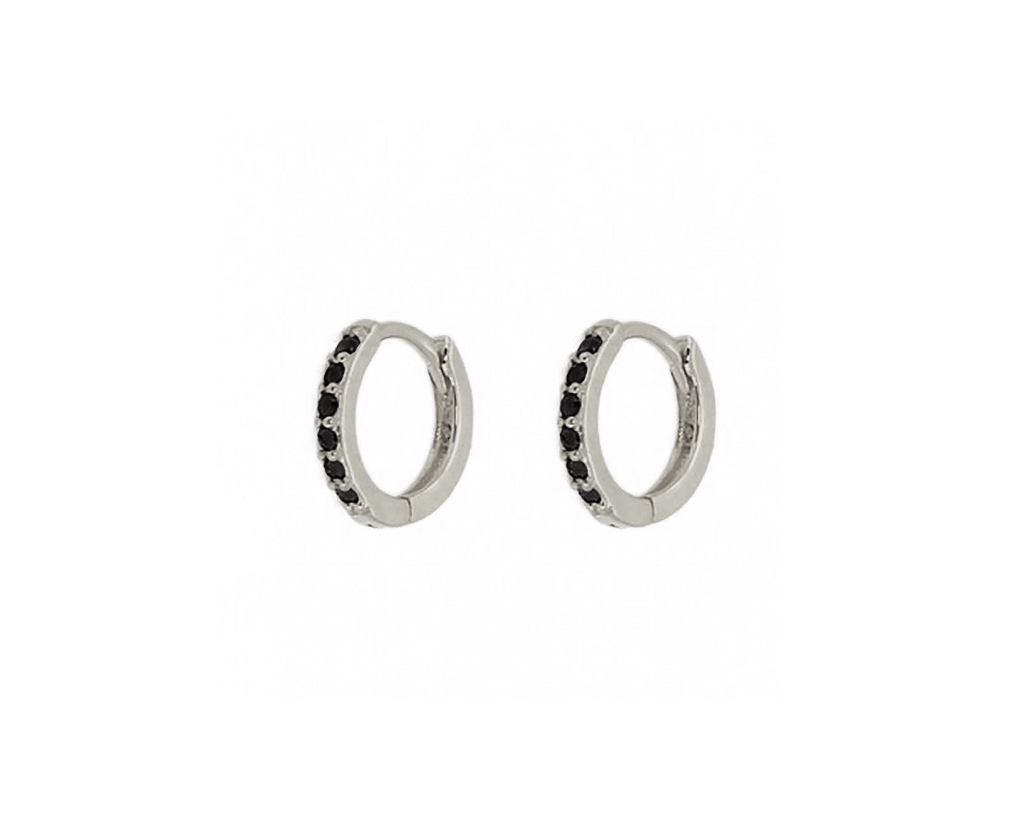 Orecchini Huggie in argento sterling con zirconi cubici, 15 mm, con cerniera solida, fascia dell'eternità, confezione regalo - Italia